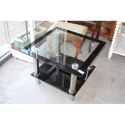 99 - Glass Topped Square Set Coffee Table