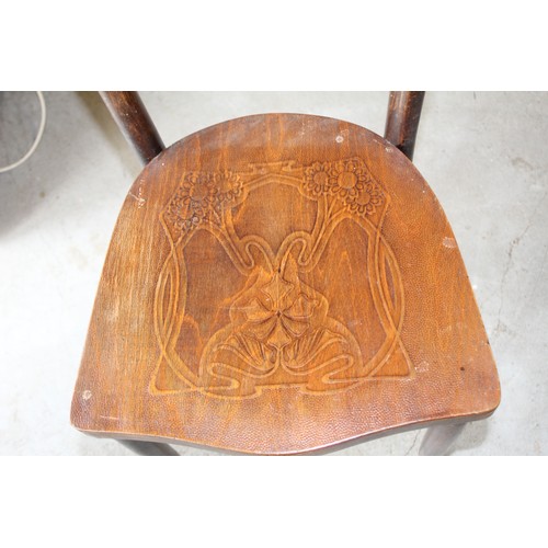 129 - Bentwood Chair with Patterned Seat (Made in Belgium)