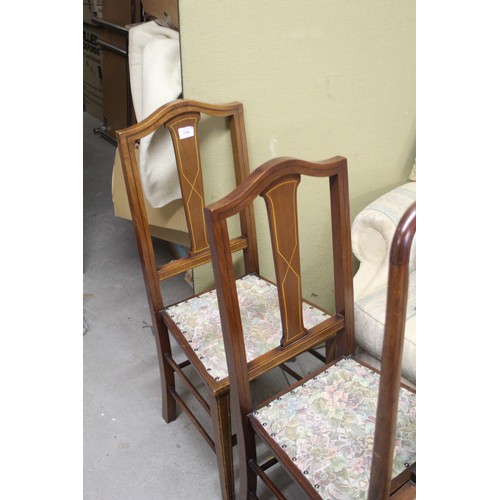 118 - Two Inlaid Upholstery Dining Chairs