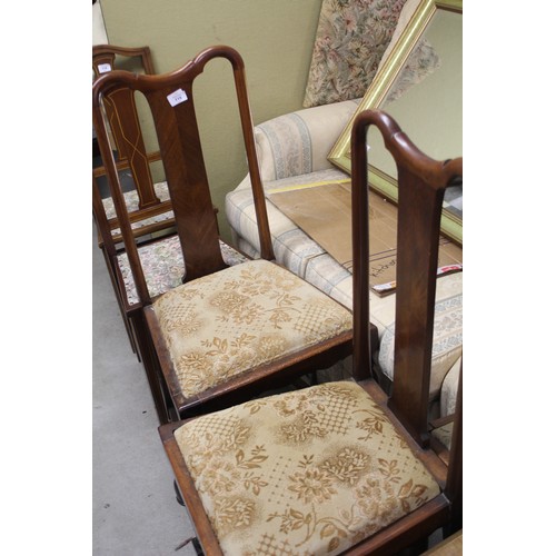 119 - Two Upholstered Dining Chairs with Central Splat and drop-in seats