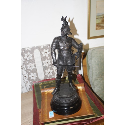 29 - Speltre Figure of a Warrior on an Iron Base - 20