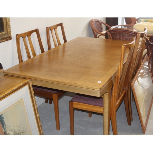 194 - Mid Century Modern Nathan Teak Dining Table with Four Parker Knoll Chairs