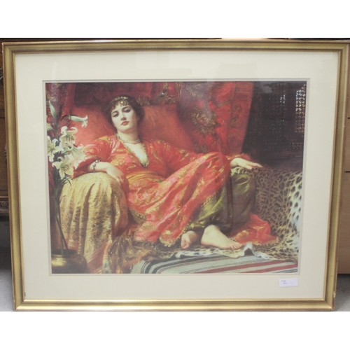 164 - Gilt Framed and Mounted Print of a Lady Reclining on Bed - 39