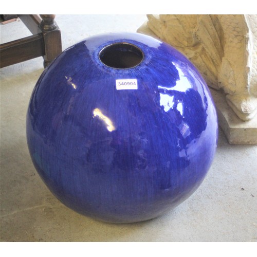 15 - A Cobalt Blue Glazed Garden Pot