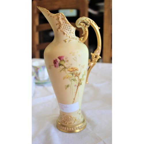 260 - An Antique Royal Worcester Blush Ivory Ewer (Model No. 1587) - 1 Ft High