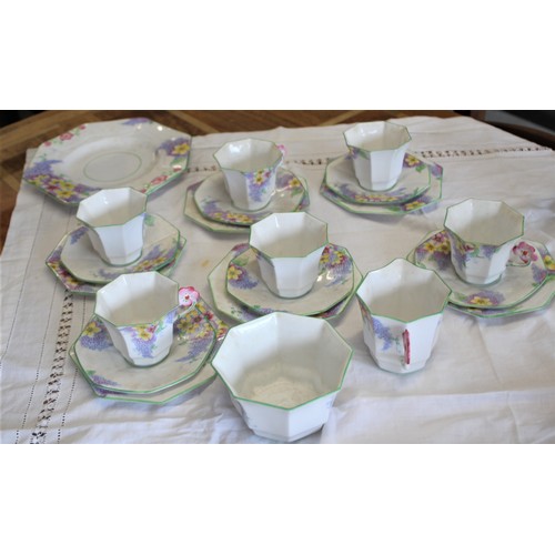 267 - An Art Deco Melba Bone China Six-Place Setting Tea Set in the 