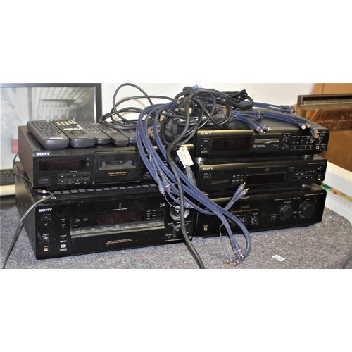 54 - Sony Media Equipment: 1) Stereo Cassette Deck TC-KE400S, 2) Digital Cinema Sound System - Audio/Vide... 