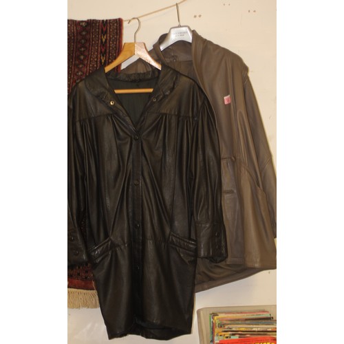 45 - Two  Ladies' Leather Jackets (one in grey and one in Black Leather)