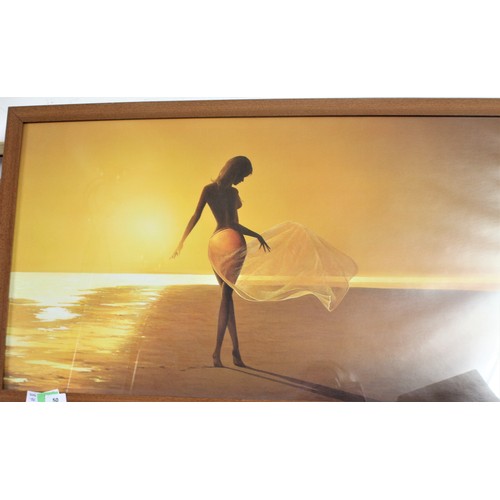 50 - Large Framed Print of a Woman on a Beach