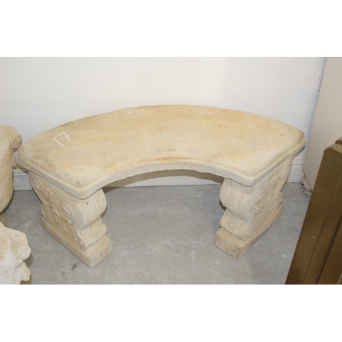 117 - Cast Concrete Classic Seat  (Curved Seat on Classic Plinths)