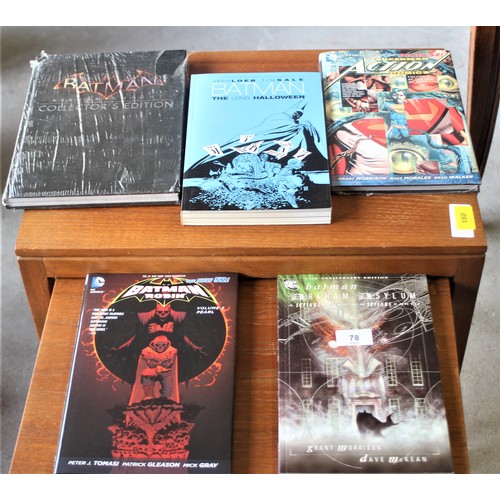 37 - Selection of Batman and Superman Books: Batman The Long Halloween, Arkham Asylum, Batman & Robin Vol... 