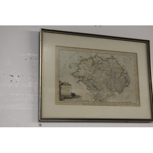 138 - Two Antique Maps (Ulster and Lancashire) Plus One Reproduction Map of the Isle of Wight