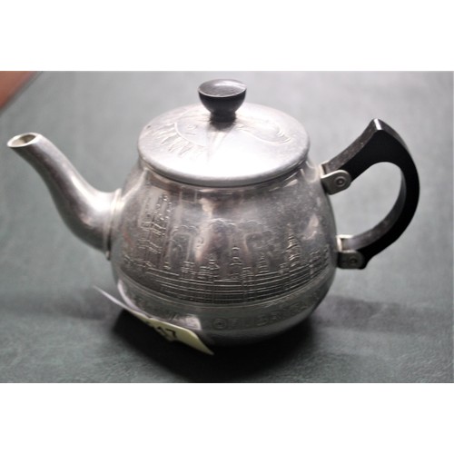 233 - A Swan Brand Aluminium Promotional Teapot for The Festival of Britain 1951 Plus a (Heavy) Medallion ... 