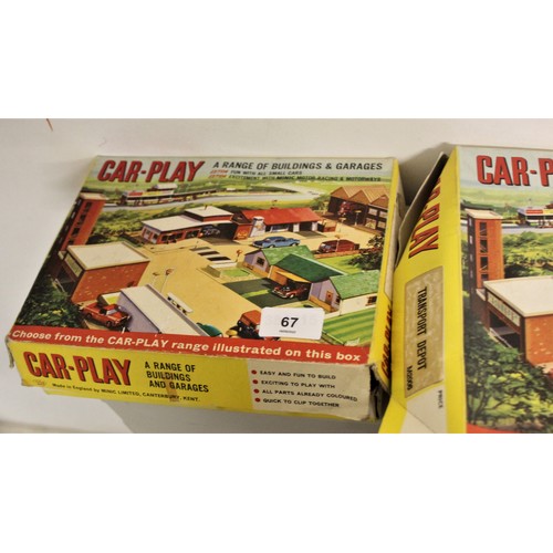 67 - Two Tri-ang Minic Car-Play Buildings- Transport Depot and Bungalow Kit