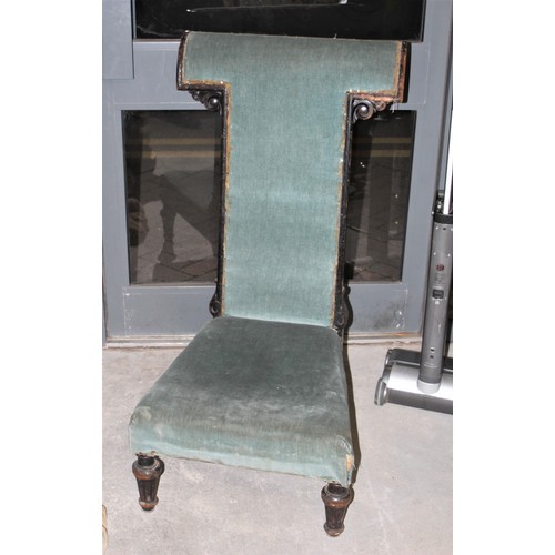 14 - Prayer Chair having Blue Upholstery (needs attention)
