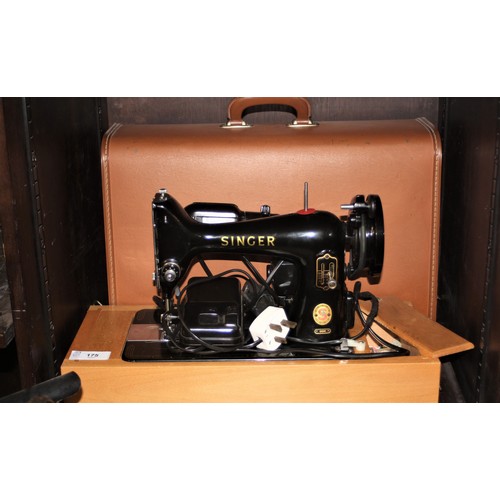 175 - Singer 99K Electric Sewing Machine in a Leather Case