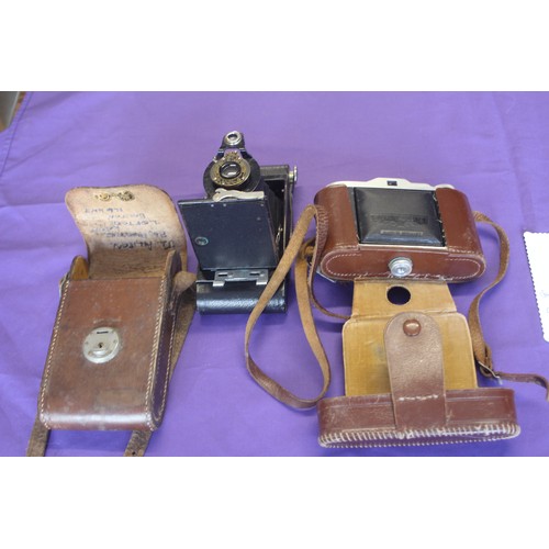 178 - A German Agfa Isolette 6033 Camera in a Leather Case Plus a Kodak No. 2 Folding Brownie Camera in a ... 