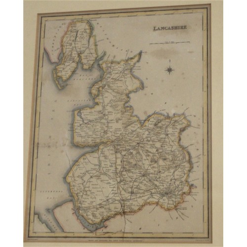 85 - Two Antique Maps (Ulster and Lancashire) Plus One Reproduction Map of the Isle of Wight