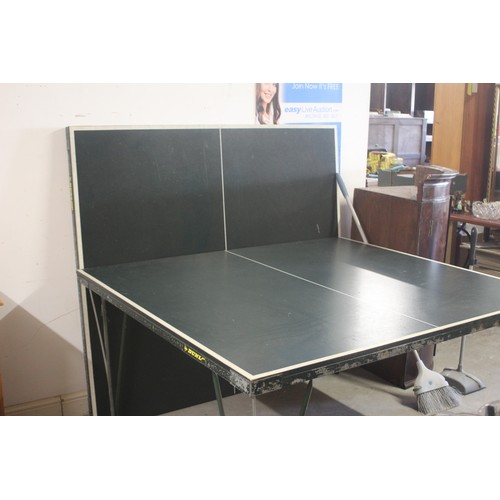 62 - Dunlop Full Size Folding Table Tennis on Castors