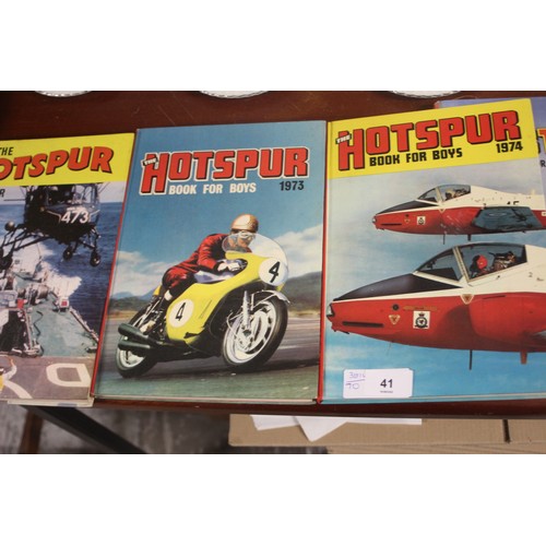 72 - Boys' Annuals:  The Hotspur 1972 to 1974, The Victor 1972 to 1974 and One Jet Annual 1973, etc.