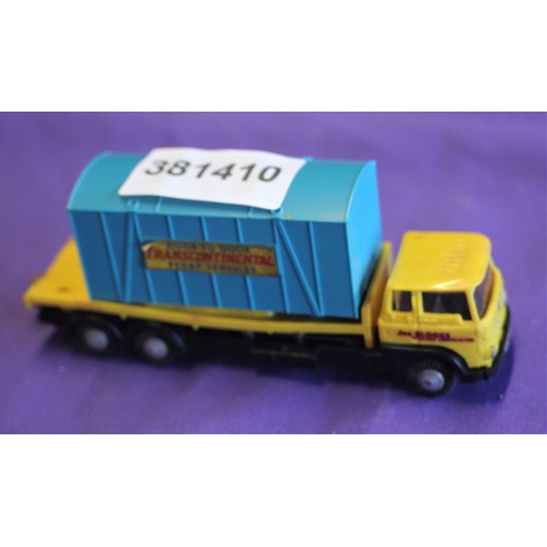 214 - Tri-ang Minic Motorway series M.1547 Bedford Lorry with Container Load - yellow with black chassis -... 