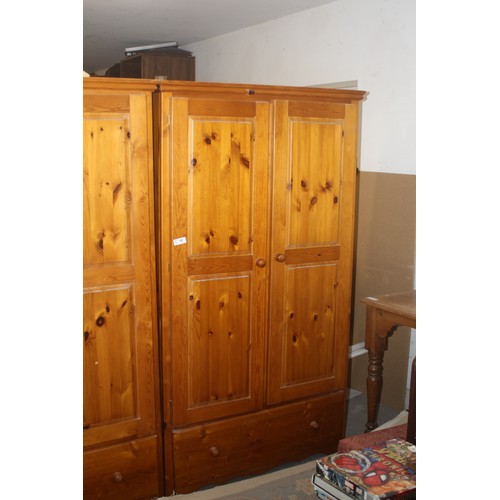 64 - Pine Double Robe with Under-Drawer