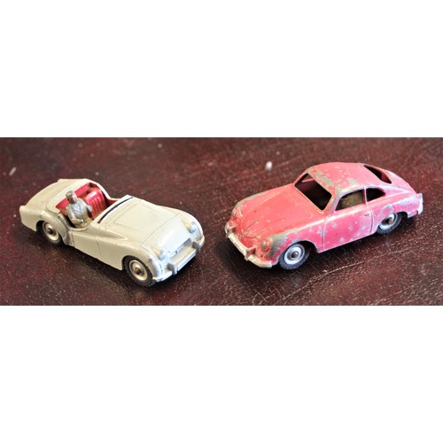 12 - A Dinky Toys Porsche 356 n (ref DT192) and a Dinky Toys Triumph TR2 (ref DT111)- both p/w