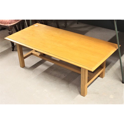 93 - Light Oak Coffee Table with Stretcher