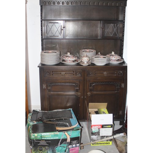 155 - Large Dark Oak Dresser having Two Drawers and Two Cupboards