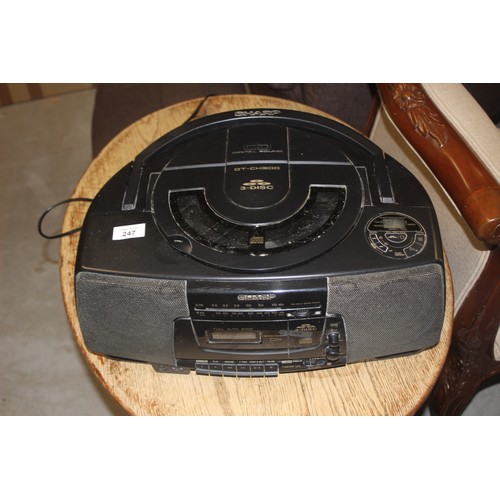 202 - Sharp CD Radio/Cassette Player. Model Number QT-CH300 three Disc Player