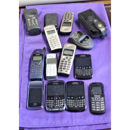 51 - Large Quantity of Old Phones (House and Mobile) including 3 x Blackberry, Nokia, Samsung, etc