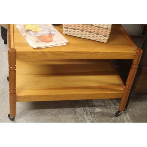 60 - Pine Tea Trolley (on Casters)