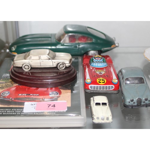 74 - Assorted Jaguar Model Ephemera comprising a Novex Jaguar  Two Litre, a Matchbox Toys Jaguar  X6, a P... 