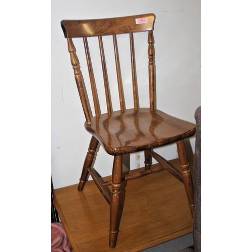 97 - Oak Spindle Back Kitchen Chair on Turned Legs