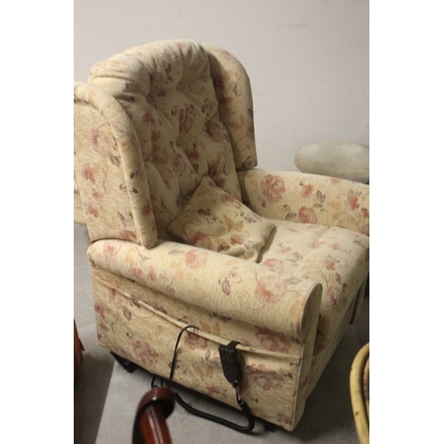 138 - Two-Seater Drop-End Sofa Plus Matching Electric Recliner Chair Upholstered in a Floral Fabric