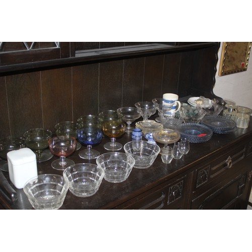 154 - Large Quantity of Glassware including Dessert Bowls, Shot Glasses. etc