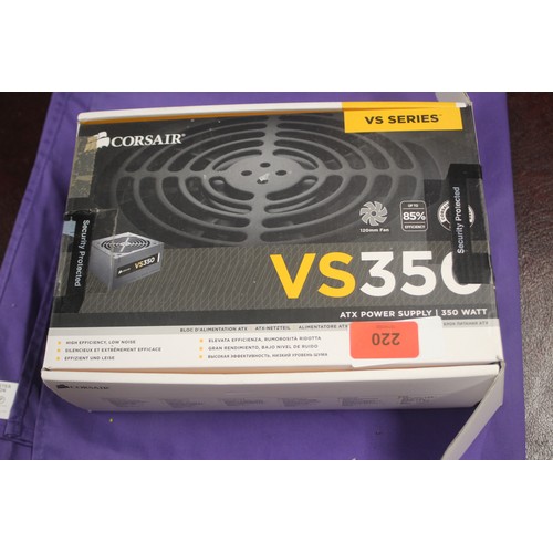 220 - Boxed VS350 Corsair 120mm Fan Power Supply