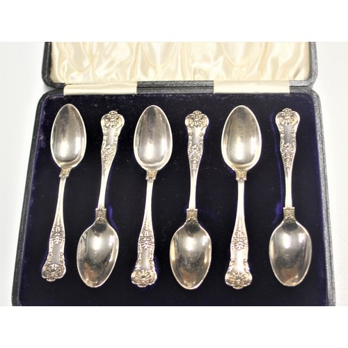 222 - Cased Set of Six Continental 925 Sterling Silver Teaspoons. Total weight 125 grams