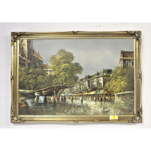 35 - One Gilt-Framed Parisian Street Scene Signed by 