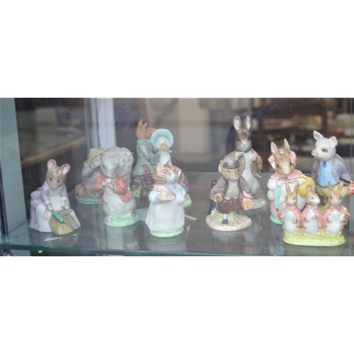 204 - Large Set of Royal Albert Beatrix Potter Porcelain Figures:  Pigling Blan, Jemima Puddleduck, Benjam... 