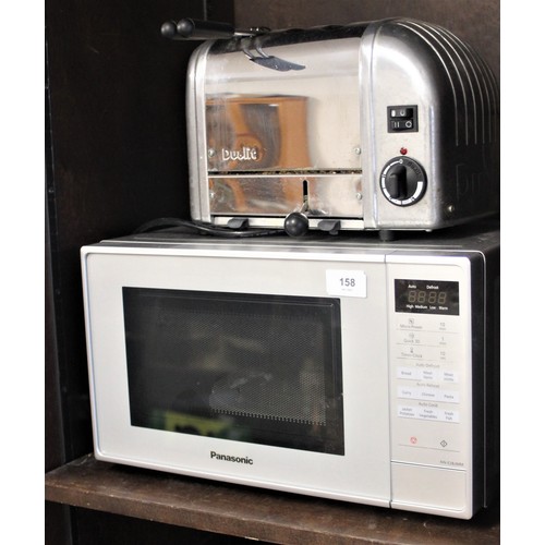 158 - Panasonic Microwave 800W Model NN-E28JMM Plus a Duette Toaster