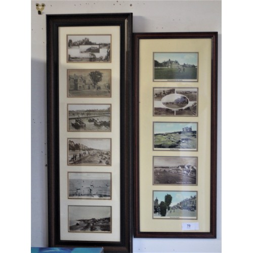 70 - Eleven Postcards of Old Hoylake Framed and Mounted under Glass in Two Frames