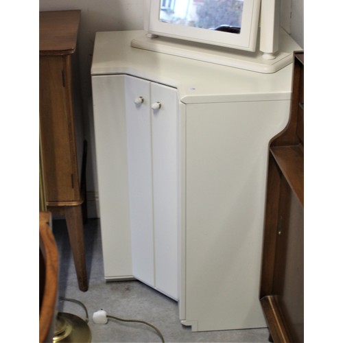 53 - Tall Larder/Linen Cupboard having Interior Shelving - overpainted in Cream - 36