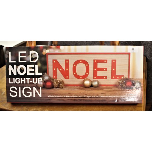 69 - Four BNIB Led NOEL Light-Up Signs