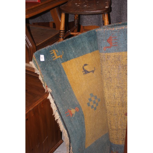 28 - Fringed Rug having a Peruvian Style Pattern - approx 3 Ft x 5 Ft (Needs Cleaning)