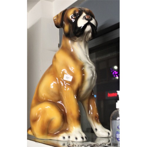 221 - Large Ceramic Figure of a Boxer Dog. Approx. 24