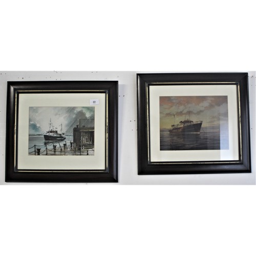 118 - Two Framed and Mounted Mersey River Pilot vessels Prints