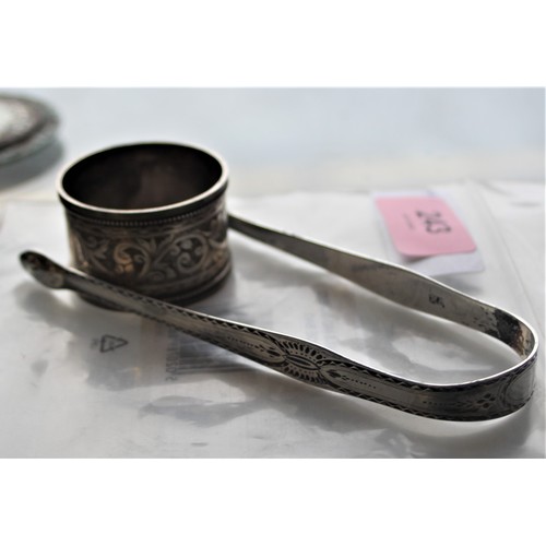 243 - Georgian Silver Sugar Tongs with Bright Cut Detailing by Hester Bateman, London, circa 1770, Plus a ... 