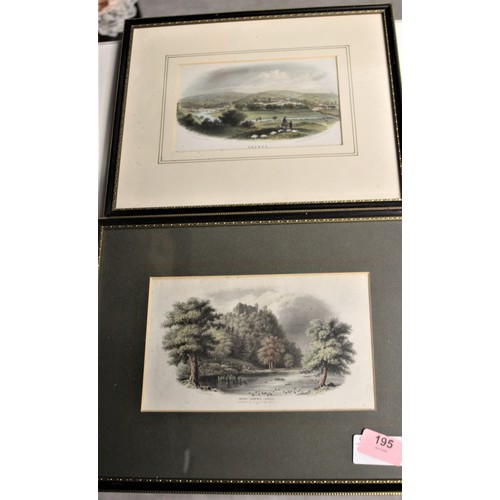 195 - Two Framed and Mounted Coloured Engraving Prints - One by G. Townsend and One by William Willis: one... 