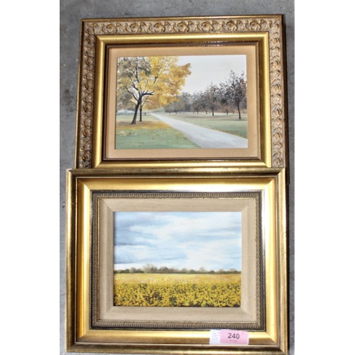 240 - Two Gilt Framed and Mounted Oil Paintings - Originally Exhibited in the Society of Women's Artists 1... 